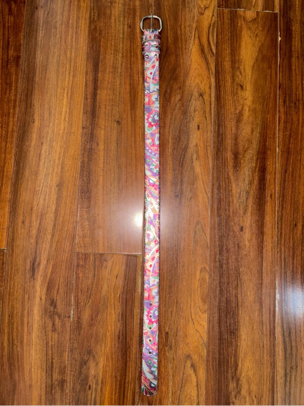 Multicolor Pattern Leather Belt - Picture 4 of 4
